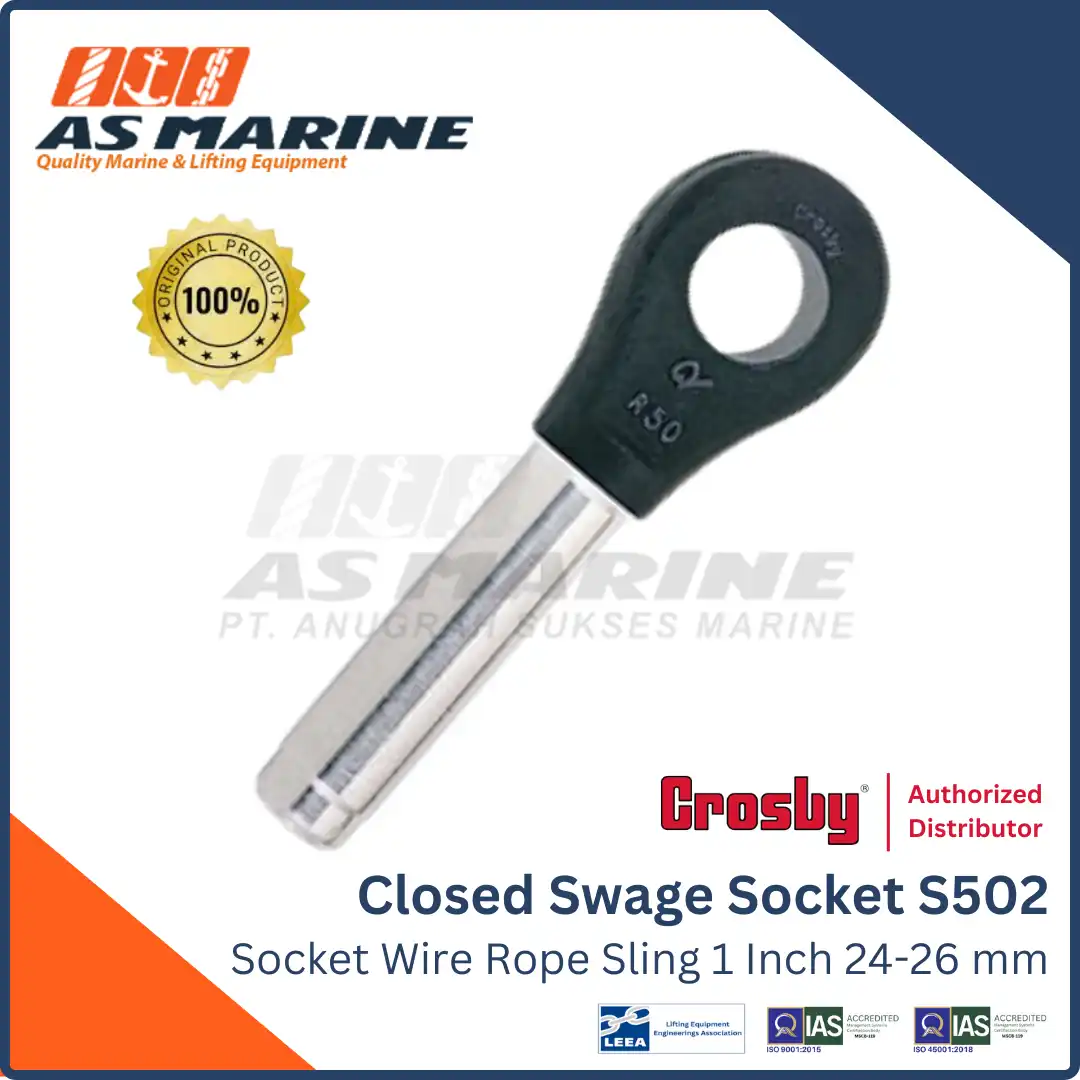 Closed Swage Socket / Socket Wire Rope Sling Crosby S502 1 Inch 24-26 mm